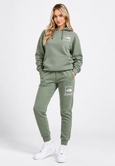 The North Face Womens New Fine Box Logo Joggers in Agave Green - Image 4