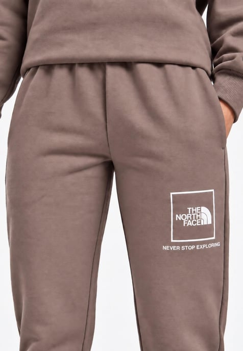 The North Face Womens New Fine Box Logo Joggers in Deep Taupe - Image 3