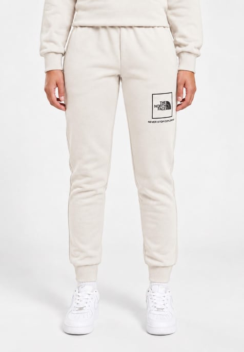 The North Face Womens New Fine Box Logo Joggers in Moonlight Ivory - Image 1
