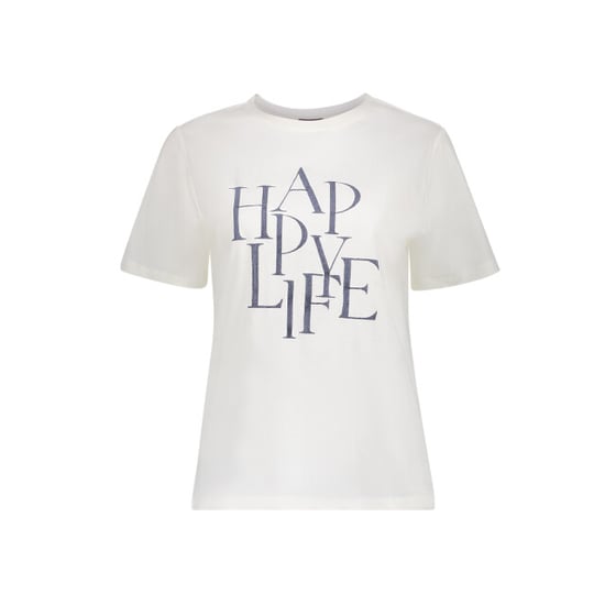 Geisha 62573-41 010 t-shirt "happy life" off-white/navy - Image 1