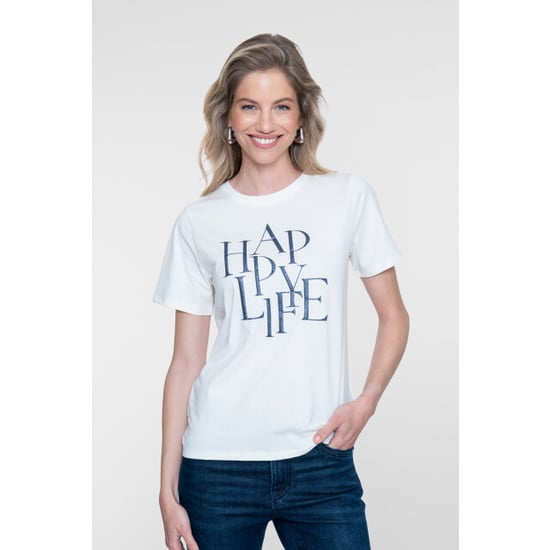 Geisha 62573-41 010 t-shirt "happy life" off-white/navy - Image 2