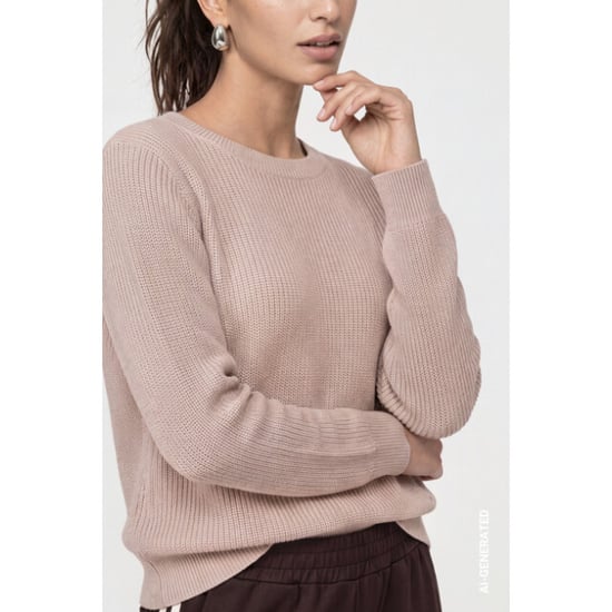 Monari basic knitted jumper with lurex 810129 590 cappuccino - Image 2