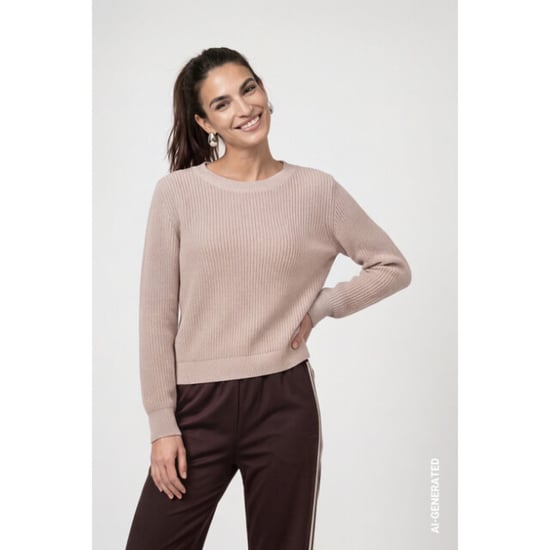 Monari basic knitted jumper with lurex 810129 590 cappuccino - Image 3