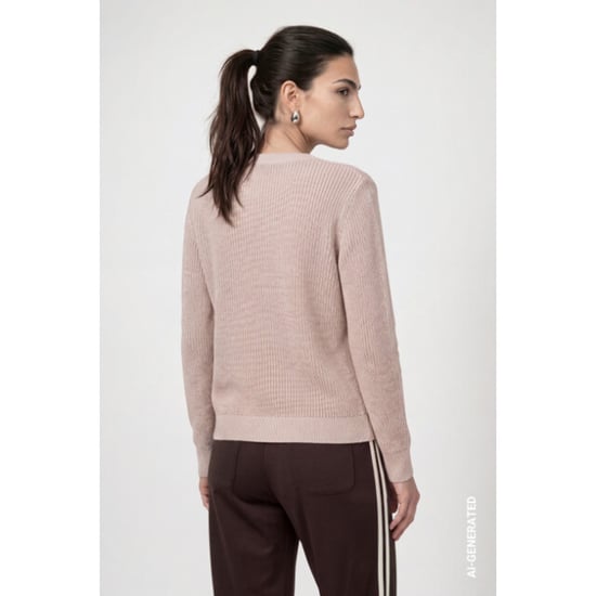 Monari basic knitted jumper with lurex 810129 590 cappuccino - Image 4