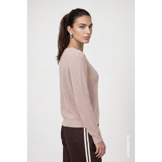 Monari basic knitted jumper with lurex 810129 590 cappuccino - Image 5