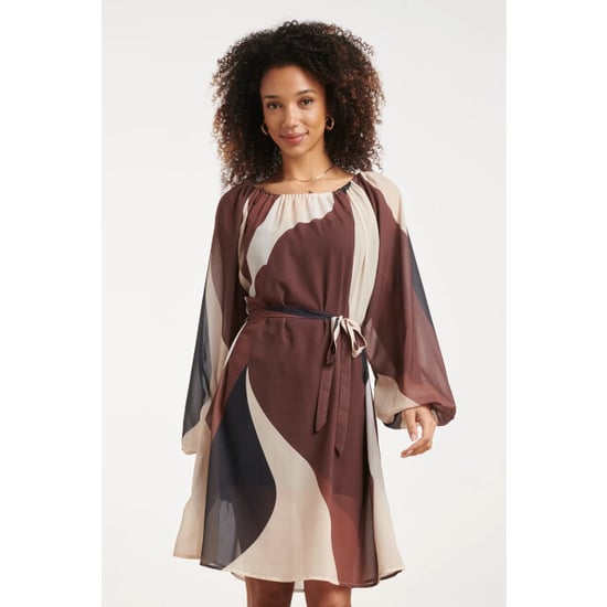 Smashed Lemon Jurk met abstracte print en tailleceintuur | - Image 1
