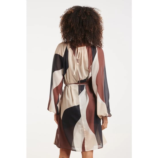Smashed Lemon Jurk met abstracte print en tailleceintuur | - Image 4