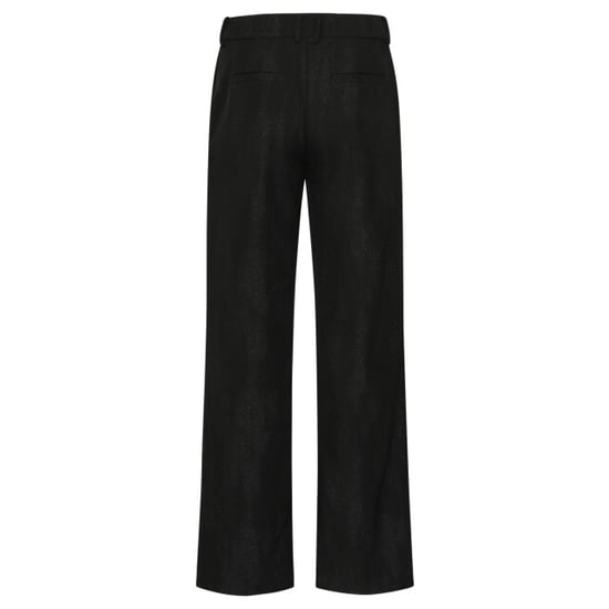 Smashed Lemon Zwarte pantalon met glitterstructuur en wijde pijpen | - Image 5