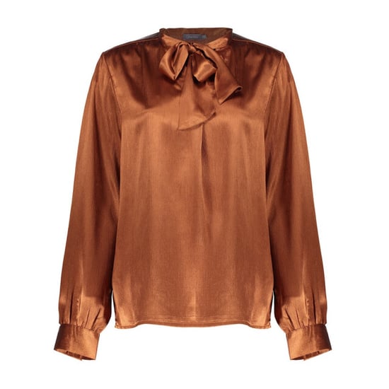 Geisha blouse satin with bow tie 63605-14 35 copper - Image 1