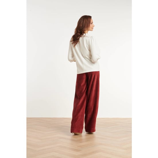 Smashed Lemon Velours broek met wijde pijpen | - Image 2