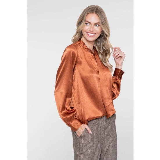 Geisha blouse satin with bow tie 63605-14 35 copper - Image 3