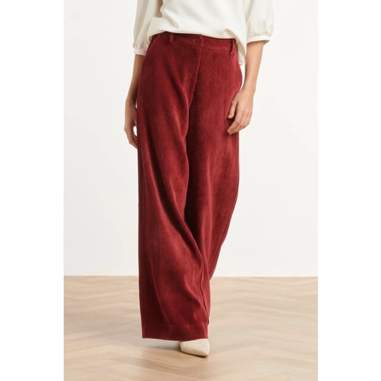 Smashed Lemon Velours broek met wijde pijpen | - Image 3