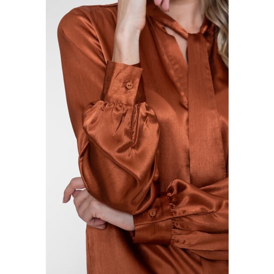 Geisha blouse satin with bow tie 63605-14 35 copper - Image 5