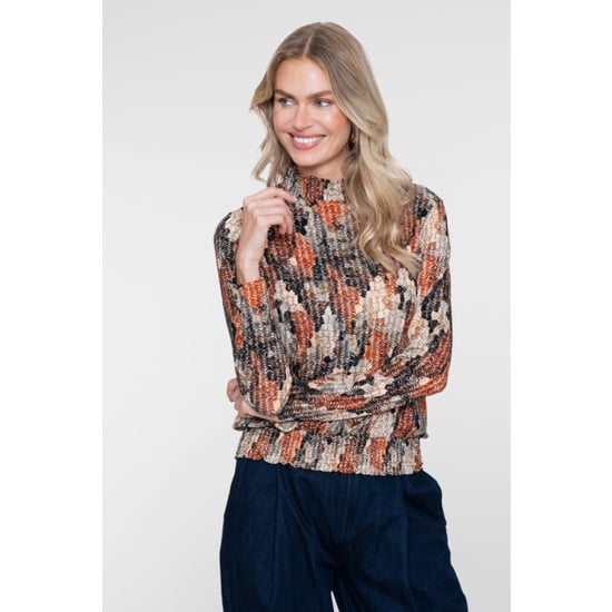 Geisha top smock aop jersey 62535-60 999 black/orange - Image 4