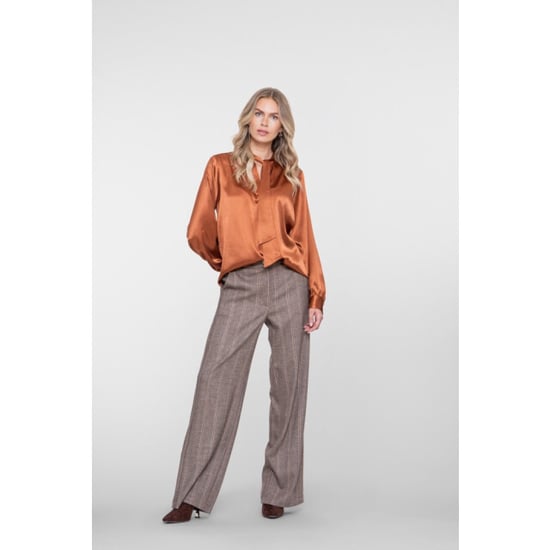 Geisha blouse satin with bow tie 63605-14 35 copper - Image 6