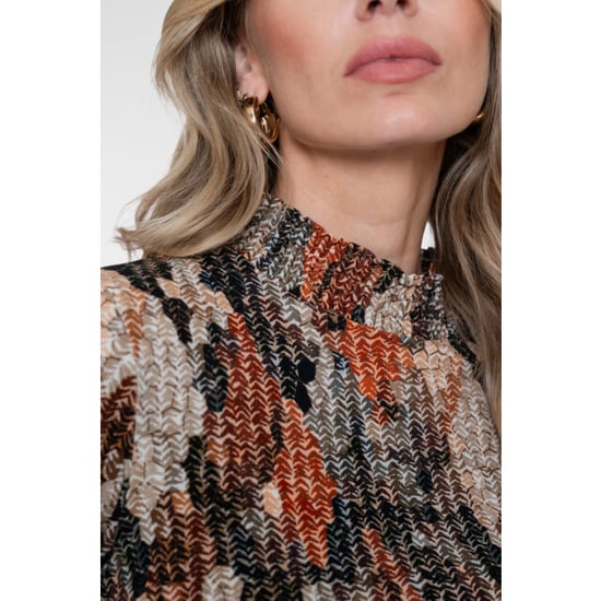 Geisha top smock aop jersey 62535-60 999 black/orange - Image 5