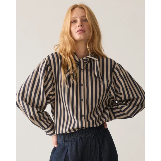 Summum 2s3523-12490 495 blouse two tone stripe midnight blue - Image 1