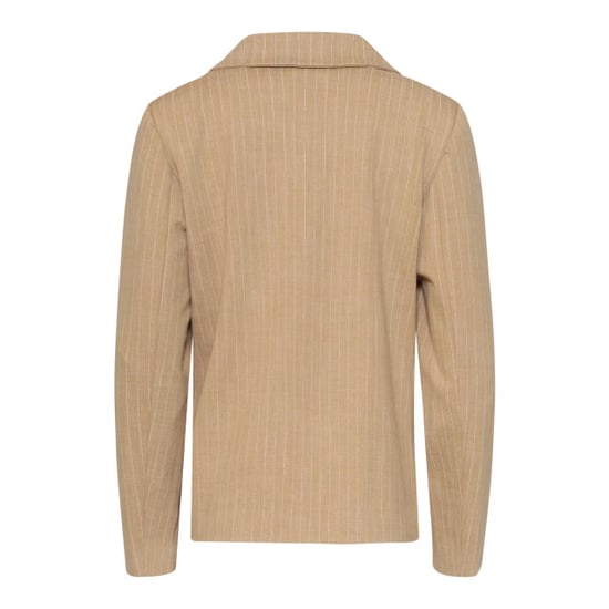 Smashed Lemon Zandkleurige blazer met witte pinstripe | - Image 4
