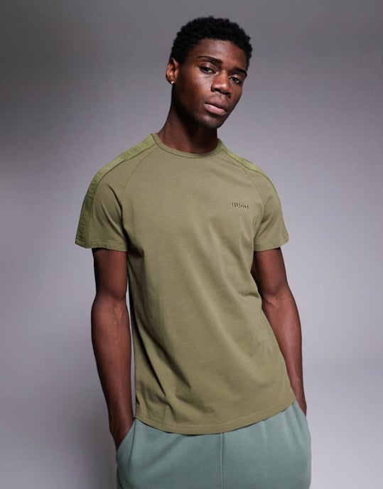 HUGO Bodywear tonalt logot-shirt i mörkgrön - Image 1