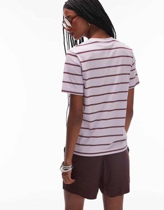 ARKET t-shirt i lila ränder - Image 3