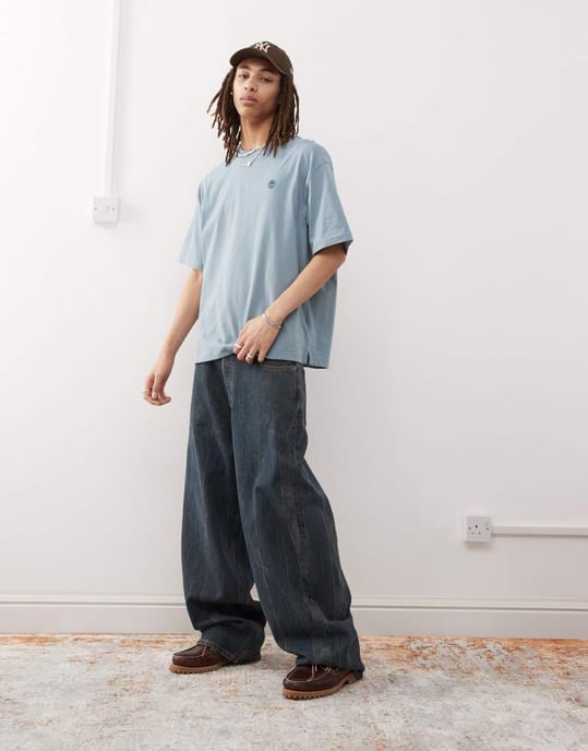 Timberland Dunstan River liten logotyp oversized t-shirt i ljusblå - Image 2