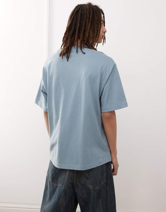 Timberland Dunstan River liten logotyp oversized t-shirt i ljusblå - Image 4