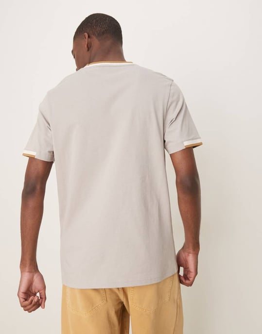 Lyle & Scott Halvtippad T-shirt i grått - Image 3