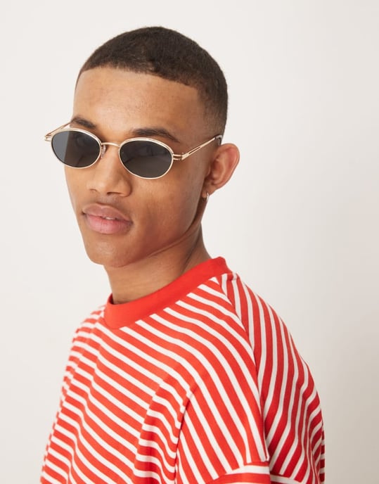 ASOS DESIGN tung boxig oversized t-shirt i röd och vit rand - Image 3