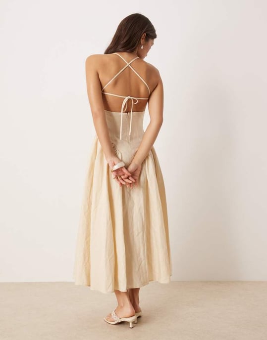 Nobody's Child Lupin structured midi dress in stone - Image 2