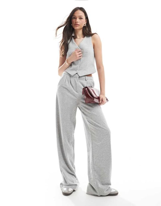 Vero Moda Tall jersey västset i ljusgrå melange - Image 3