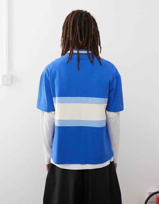 Prohiberat soho vintage polo skjorta i blått - Image 2