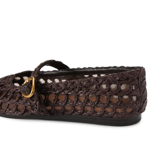 Melody Brown Raffia Ballet Flats - Image 3