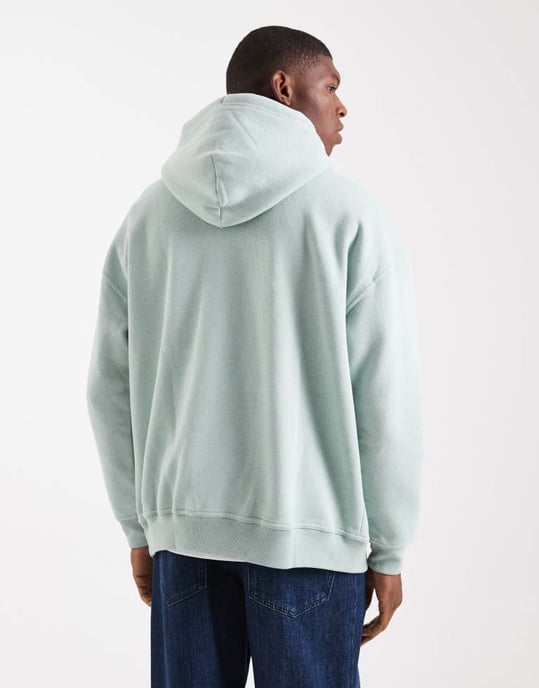 Hollister-logotyp detaljerad överdimensionerad huvtröja i grön - Image 3