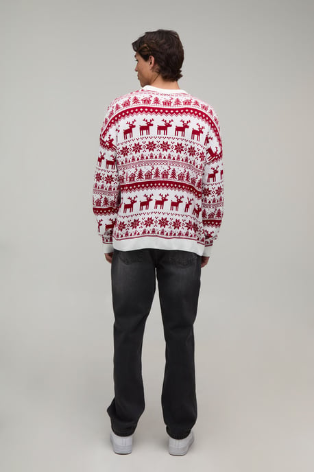 Relaxed Novelty Filthy Animal Knitted Christmas Jumper - Image 2