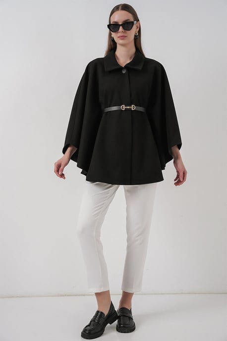Belted Tweed Cape Coat - Image 2