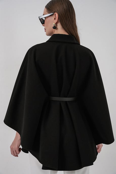 Belted Tweed Cape Coat - Image 6