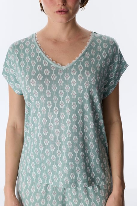 Alia Capri Byxor Blommig Kortärmad Pyjamas Set - Image 3