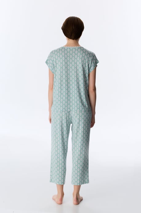 Alia Capri Byxor Blommig Kortärmad Pyjamas Set - Image 5