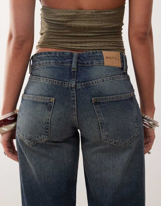 Motel low rise parallel jeans in steel blue - Image 2