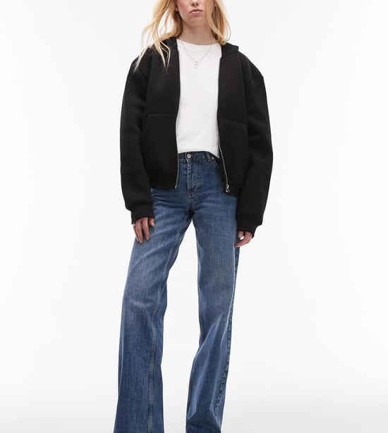 Topshop Tall Ember låg midja rak benjeans i vintageblå - Image 1