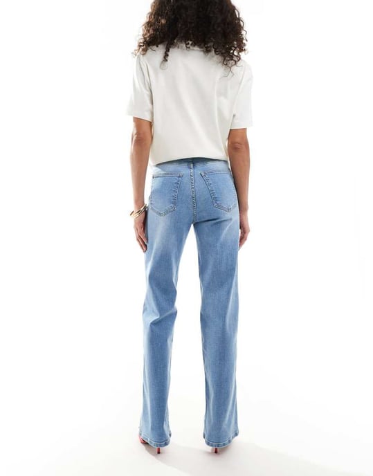 Dr Denim Moxy straight leg jeans in vale light wash blue - Image 1