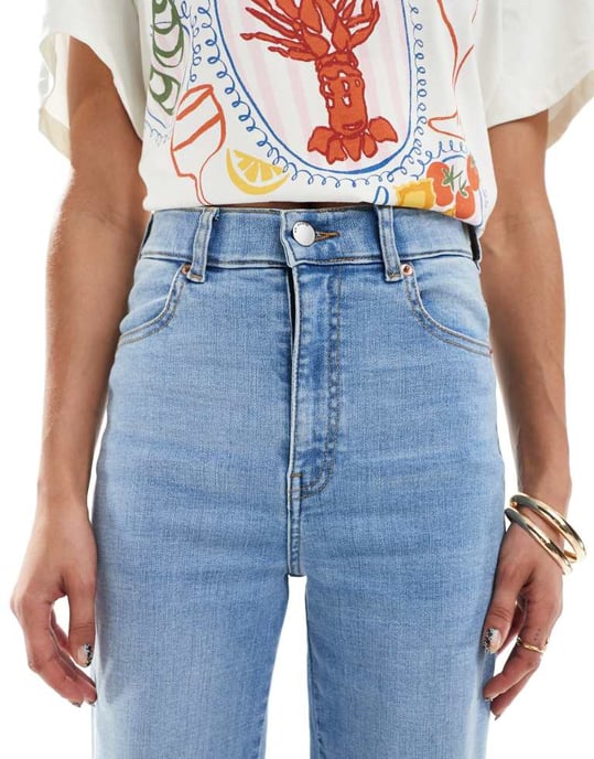 Dr Denim Moxy straight leg jeans in vale light wash blue - Image 2