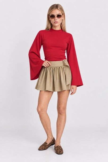 Crew Neck Long Sleeve Blouse - Image 2