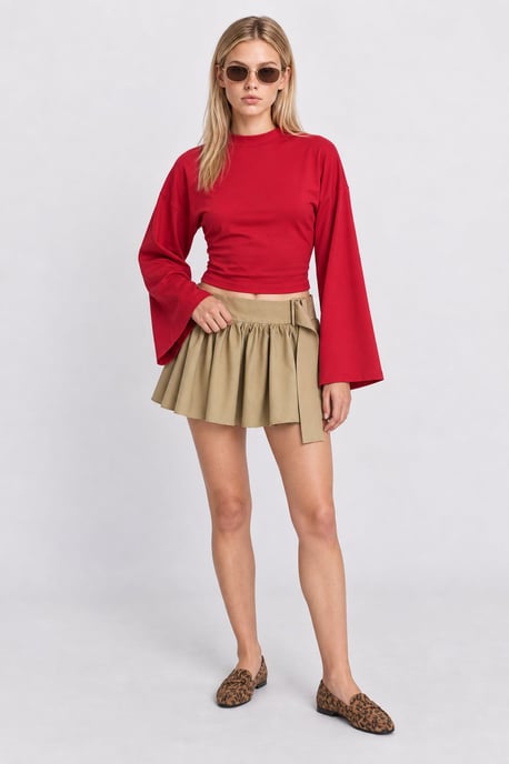 Crew Neck Long Sleeve Blouse - Image 4