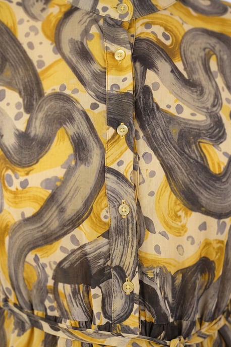 Gebuttonde Maxi Jurk met Ronde Hals en Tailleband - Image 2