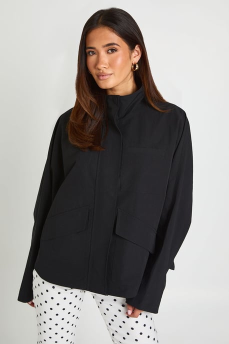Funnel Neck Oversized Jacket - Image 1