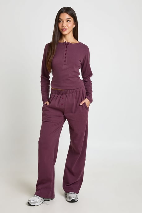 Cotton Button Through Crew Neck Top & Trouser Co Ord - Image 3