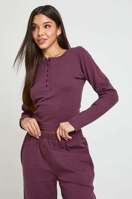 Cotton Button Through Crew Neck Top & Trouser Co Ord - Image 4