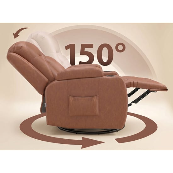 4goodz Massagestoel met warmtefunctie draaibare schommelstoel met voetensteun - Image 3
