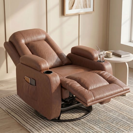 4goodz Massagestoel met warmtefunctie draaibare schommelstoel met voetensteun - Image 4